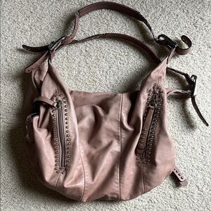 B. Makowsky dusty rose Leather Hobo Bag